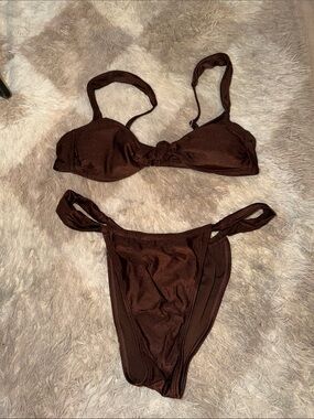 Time and Tru Brown Two-Piece Bikini Set